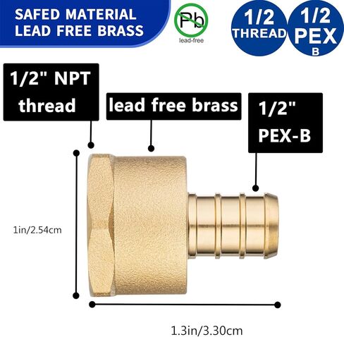 Safe -Easy 1/2inch -B Thread Fitting Erosion Resistant Joints for Plumbing & Water Supply Systems in Saudi Arabia