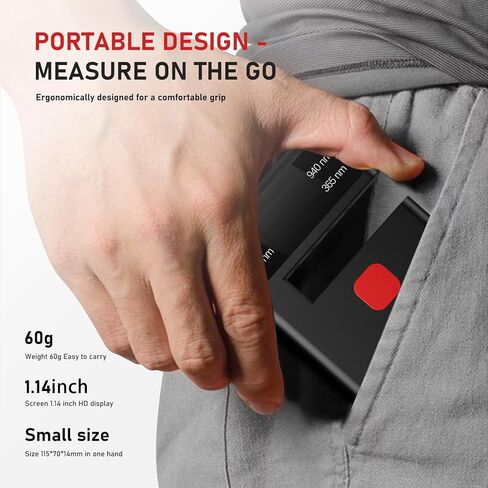 Labs Tint Meter Works on Side Windows, Digital Tint Solar Film Car Transmission Meter with Automatic Calibration, 3-in-1 Solar Film Meter VL UV IR Detection, for Automotive Window Tint Shop Stay Legal in Kuwait