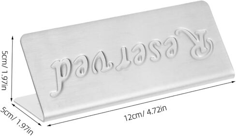 Ciieeo 2pcs Reserved Table Signs Dual-Sided Stainless Steel Tent Sign for Restaurant Wedding and Event Reservations Sturdy Laser Engraved Design for 10 Years Use in Saudi Arabia