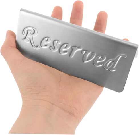 Ciieeo 2pcs Reserved Table Signs Dual-Sided Stainless Steel Tent Sign for Restaurant Wedding and Event Reservations Sturdy Laser Engraved Design for 10 Years Use in Saudi Arabia