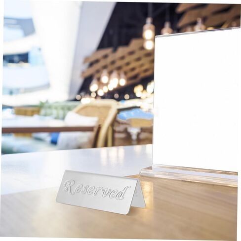 Ciieeo 2pcs Reserved Table Signs Dual-Sided Stainless Steel Tent Sign for Restaurant Wedding and Event Reservations Sturdy Laser Engraved Design for 10 Years Use in Saudi Arabia