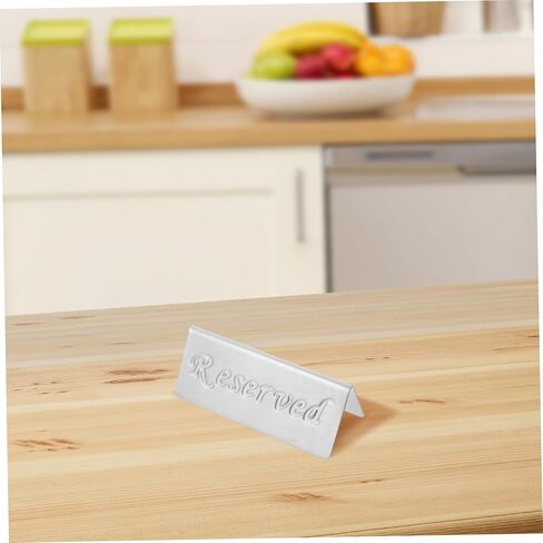 Ciieeo 2pcs Reserved Table Signs Dual-Sided Stainless Steel Tent Sign for Restaurant Wedding and Event Reservations Sturdy Laser Engraved Design for 10 Years Use in Saudi Arabia