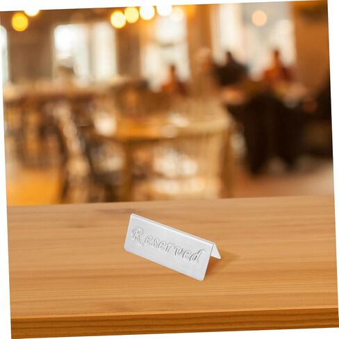 Ciieeo 2pcs Reserved Table Signs Dual-Sided Stainless Steel Tent Sign for Restaurant Wedding and Event Reservations Sturdy Laser Engraved Design for 10 Years Use in Saudi Arabia