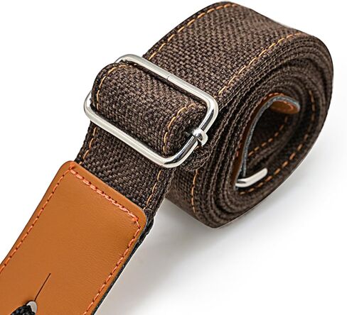 حزام القيثارة على الطراز الريفي من الكتان القطني الناعم والجلد الطبيعي حزام كتف القيثارة in Kuwait