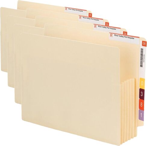 Smead End Tab Convertible File Pocket, Reinforced Split Score Tab, 5-1/4" Expansion, Tyvek®-Lined® Gusset, Letter Size, Manila, 10 per Box (75175) in Saudi Arabia