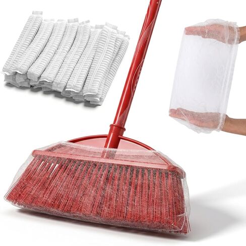 25PCS Disposable Broom Covers, Disposable Broom Dusting Covers, Non-Woven Brooms Cloth Cover Caps for Pet Hair Removal and Floor Carpet Cleaning, Brooms Fur Remover Tool for Trapping Hair, Dust, Lint in Saudi Arabia