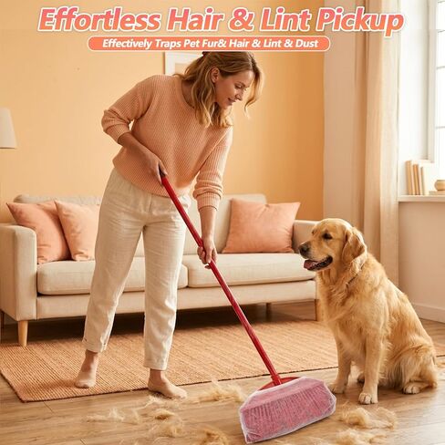 25PCS Disposable Broom Covers, Disposable Broom Dusting Covers, Non-Woven Brooms Cloth Cover Caps for Pet Hair Removal and Floor Carpet Cleaning, Brooms Fur Remover Tool for Trapping Hair, Dust, Lint in Saudi Arabia