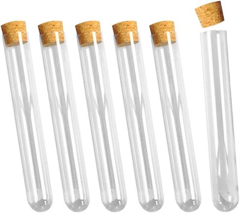 30 Pcs 10ml 15x100mm Plastic Clear Test Tubes Science Party Test Tubes Sample Storage Tubes Small Candy Test Tubes with Cork Stoppers in Saudi Arabia