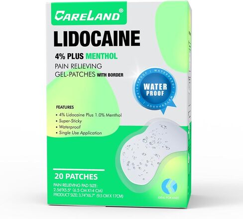 4% رقعات يدوكائين للركبة بالإضافة إلى 1% منثول، 20 قطعة من منتجات تخفيف آلام الظهر ذات القوة القصوى المقاومة للماء مع حدود، لتخفيف آلام الكتف في الركبة in Kuwait