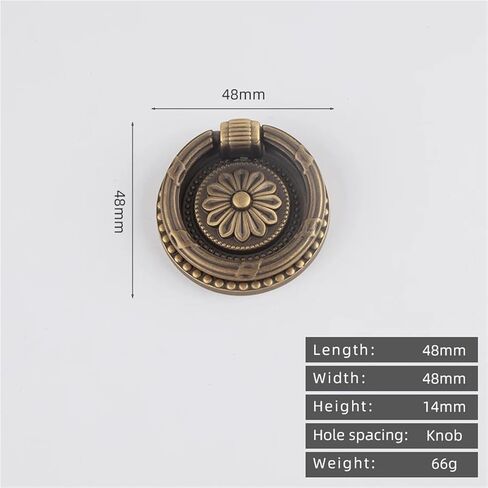 Retro Solid Brass Single Hole Pull Kitchen Cabinet Drawer Antique Handle 1Pcs(L2088-AB) in Saudi Arabia