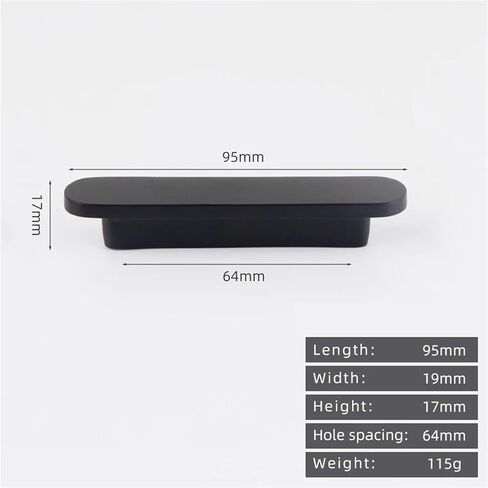 الصلبة النحاس عادي خزانة خزانة درج ناعم مقبض الأثاث العتيقة 1 قطعة (8825-64-أسود) in Kuwait