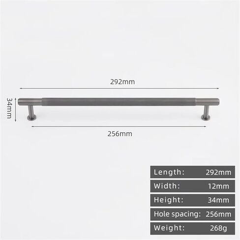 Solid Brass Cabinet Wardrobe Door Drawer Handle Gunmetal Gold Antique 500nn Pull 1Pcs(8828-256-Gunmetal) in Saudi Arabia