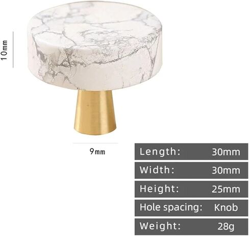 Brass Pull Handle Circular Furniture Hardware Kitchen Cabinet Drawer White 1Pcs(Crack) in Saudi Arabia