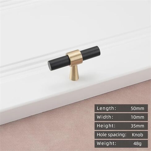 الصلبة النحاس الذهب مقبض طويل أثاث خزانة المطبخ الأجهزة درج T-مقبض 1 قطعة (8873-T-Black) in Saudi Arabia