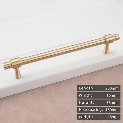 Solid Brass Gold Long Handle Kitchen Cabinet Furniture Hardware Drawer T-Handle 1Pcs(8873-160) in Saudi Arabia