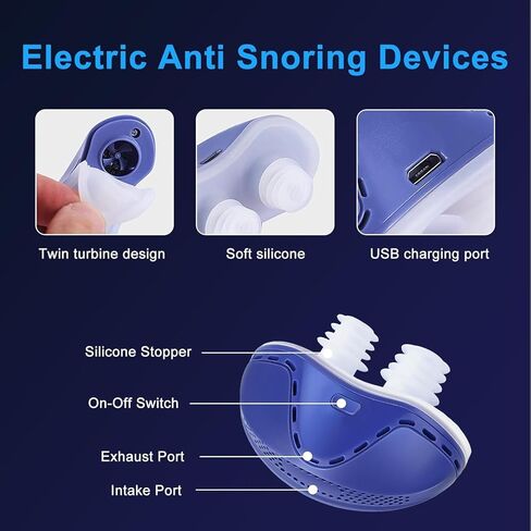 Anti Snoring Devices - Snoring Solution - Mini Anti Snoring Sleep Aid - Upgraded Variable Speed Mini Anti Snoring - Double Eddy Current Nasal Dilators - 2B in Kuwait