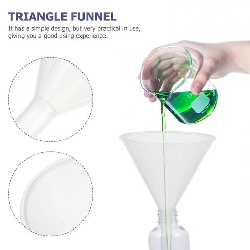 Homoyoyo 10pcs 90mm Plastic Laboratory Triangle Funnel Set, Pp Material Scientific Filling and Filter Funnels for School Experiments and Liquid Transfer in Saudi Arabia