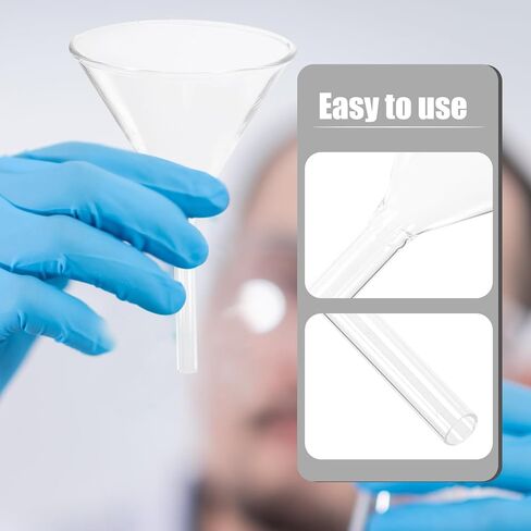 GARVALON 4pcs Borosilicate Glass Laboratory Filter Funnel Set, Scientific Filling Funnels with 40mm 60mm 75mm 90mm Sizes for Precise Liquid Transfer and Lab Use in Kuwait