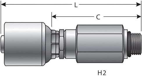 Gates G25121-0406 Male O Ring Boss Swivel (Mega Crimp) in Saudi Arabia