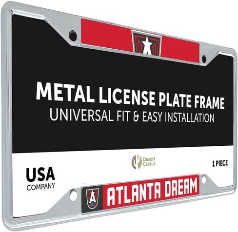 Desert Cactus Atlanta Dream License Plate Frame WNBA Car Tag Holder for Front or Back of Car Sigma (Up Close Frame) in Saudi Arabia