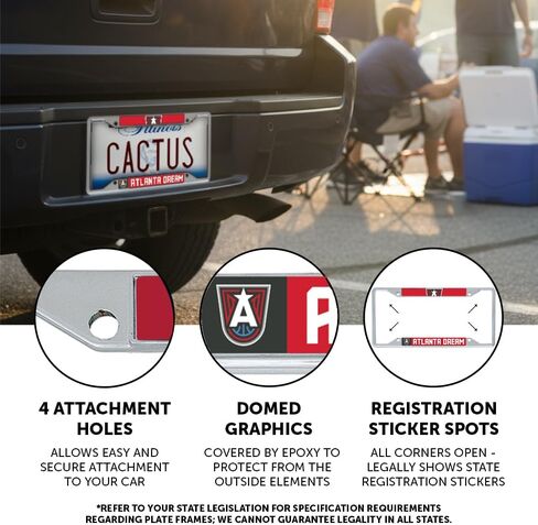 Desert Cactus Atlanta Dream License Plate Frame WNBA Car Tag Holder for Front or Back of Car Sigma (Up Close Frame) in Saudi Arabia
