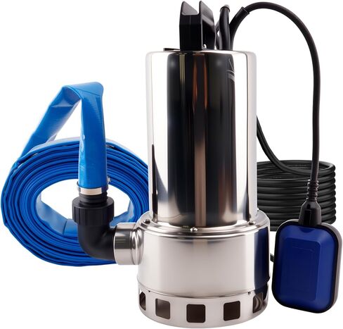 1.5HP 4000GPH Sump Pump, Portable Submersible Water Pump with Float Switch, High Flow Water Removal for Pool Draining Hot Tub Basement Garden with 16.4ft Power Cord, Stainless Steel in Saudi Arabia