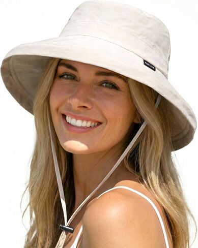 Furtalk Sun Hat للنساء Upf 80+ حافة واسعة ، دلو قابلة للتعبئة مع ثقب ذيل حصان للتنزه في الهواء الطلق في الهواء الطلق in Saudi Arabia
