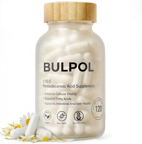 كبسولات حمض البنتاديكانويك (C15:0) - الأحماض الدهنية الأساسية النباتية النقية - C15:0 الأحماض الدهنية لمكملات الصحة الخلوية والتمثيل الغذائي - 300 مجم لكل وجبة، 120 كبسولة in Kuwait