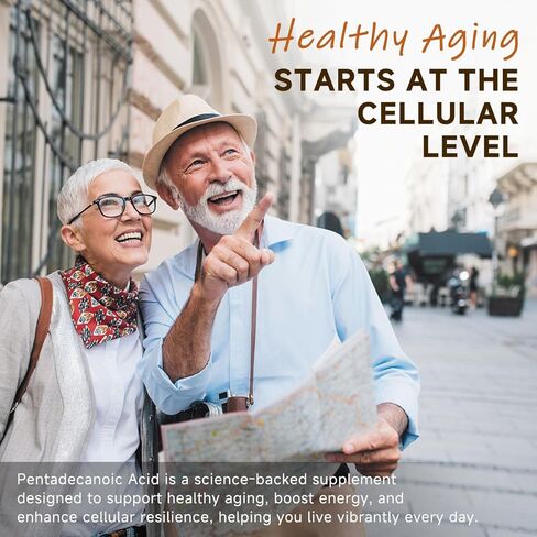 كبسولات حمض البنتاديكانويك (C15:0) - الأحماض الدهنية الأساسية النباتية النقية - C15:0 الأحماض الدهنية لمكملات الصحة الخلوية والتمثيل الغذائي - 300 مجم لكل وجبة، 120 كبسولة in Kuwait