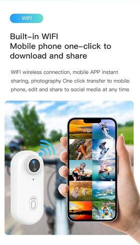 كاميرا TKMARS 1080P صغيرة للجسم بطول 30 مترًا مقاومة للماء وكاميرات الجسم مع تسجيل الصوت والفيديو وعرض الصور/مقاطع الفيديو على هاتفك، حامل كاميرا فيديو مغناطيسي يمكن ارتداؤه، أسود in Kuwait