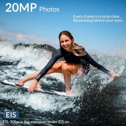 كاميرا Icefox i8 20MP 5X Zoom Action مع EIS، جهاز تحكم عن بعد واي فاي، كاميرا مقاومة للماء تحت الماء لركوب الدراجات والغطس in Kuwait