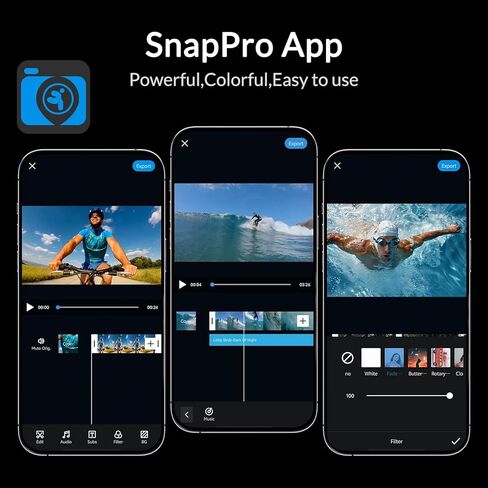 كاميرا Icefox i8 20MP 5X Zoom Action مع EIS، جهاز تحكم عن بعد واي فاي، كاميرا مقاومة للماء تحت الماء لركوب الدراجات والغطس in Kuwait