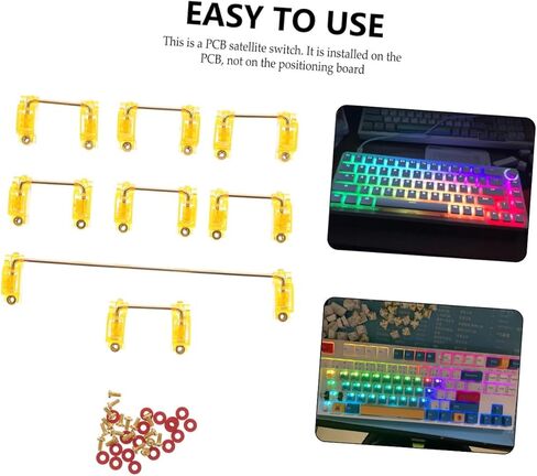Gold-Plated Satellite Shaft for Mechanical Keyboards 6.25u and 2u Mount Plate Stabilizer DIY Computer Supply for Gaming Enthusiasts in Saudi Arabia