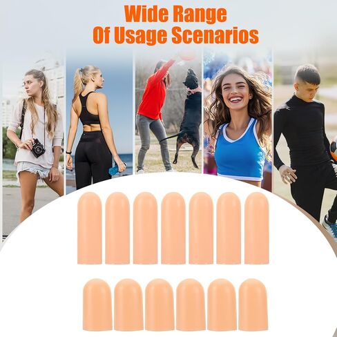 30 PCS Gel Finger Cots, 2 Size Gel Finger Protectors Reusable Thumb Protector Soft Fingers Covers Silicone Fingertips Protection Fingertip Bandages for Fingers Pain Relief, Nude in Saudi Arabia