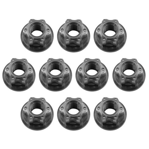 10 قطع من صامولة شفة التيتانيوم M8x1.25، تصميم خفيف الوزن ومثبتات متينة للدراجات/الدراجات النارية/ترقيات السيارات (أسود) in Kuwait