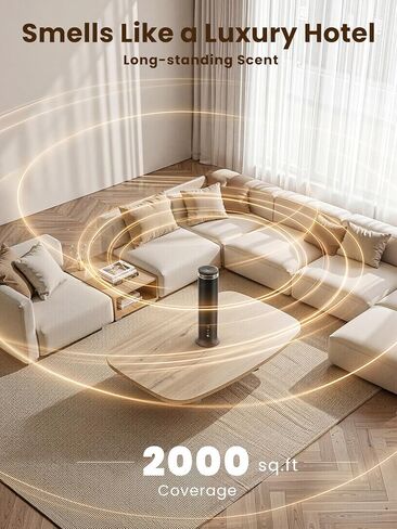 موزع روائح XEITIN بدون ماء مع 5 زيوت رائحة مستوحاة من الفنادق - موزع هواء بارد يصل إلى 2000 قدم مربع للفنادق والمكاتب المنزلية الكبيرة والمنتجعات الصحية، التحكم عن بعد واللوحة، 4 نماذج لكثافة الرائحة، 3.4 أونصة سائلة in Kuwait