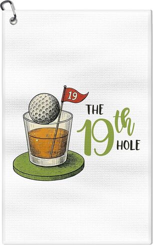 Funny Golf Towels for Men - The 19th Hole Golf Towel Funny - Golfing Accessories for Men Women for Golfers Dad Mom - Birthday Retirement (16x24 in)-GT18 in Saudi Arabia