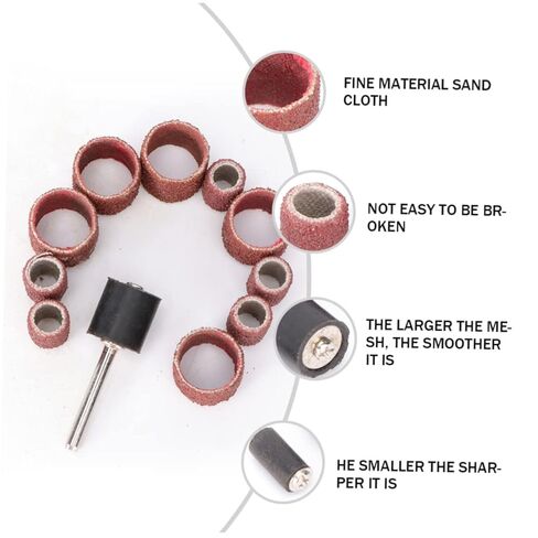 20pcs Sandpaper Ring Sanding Bands Nail Drill Accessories for Jewelry Polishing Rotary Tool Sanding Ring Bands Set in Saudi Arabia