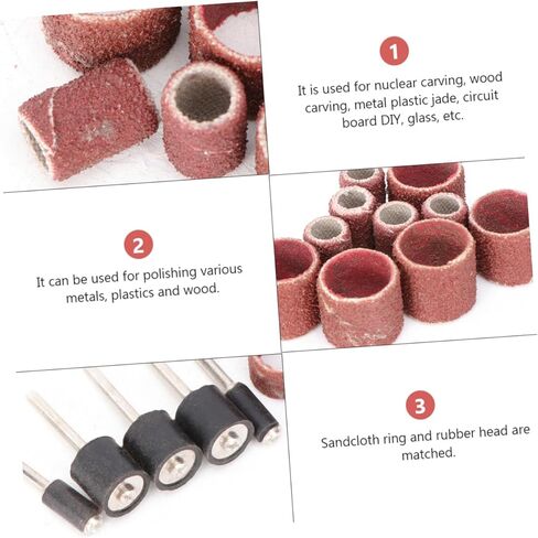 20pcs Metal Sandpaper Polishing Ring Rotary Tool Accessories Sandpaper Ring Bands Set in Saudi Arabia