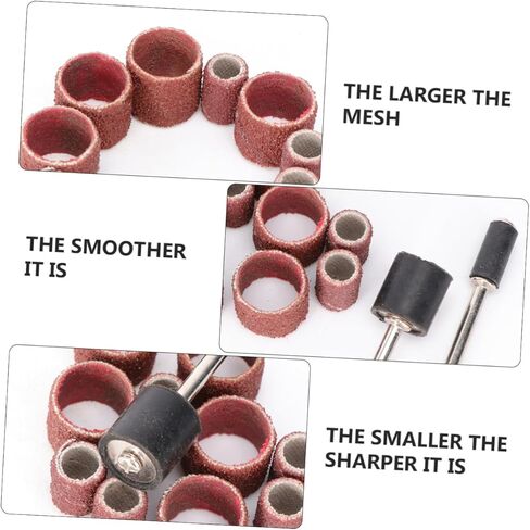 20pcs Metal Sandpaper Polishing Ring Rotary Tool Accessories Sandpaper Ring Bands Set in Saudi Arabia