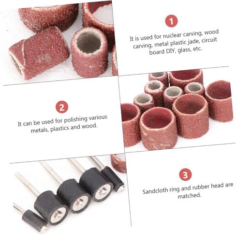 20pcs Rotary Tool Accessories Sandpaper Rings Set Metal Sandpaper Polishing in Saudi Arabia