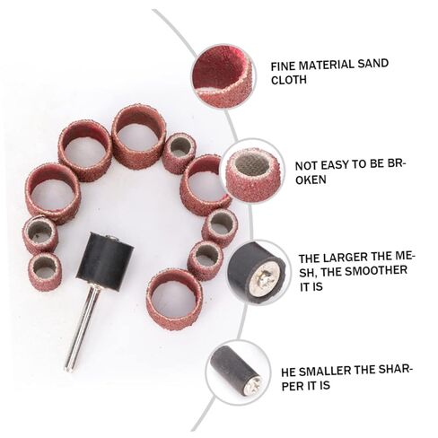 Gatuida 20pcs DIY Grinding Tool Set Sandpaper Ring Sanding Heads Sanding Bands for Nail Drills Sandpaper Rings Rotary Tool Accessories for Wood and Metal Polishing in Saudi Arabia