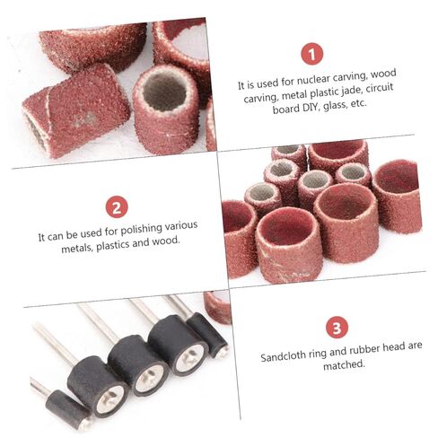 Gatuida 20pcs DIY Grinding Tool Set Sandpaper Ring Sanding Heads Sanding Bands for Nail Drills Sandpaper Rings Rotary Tool Accessories for Wood and Metal Polishing in Saudi Arabia