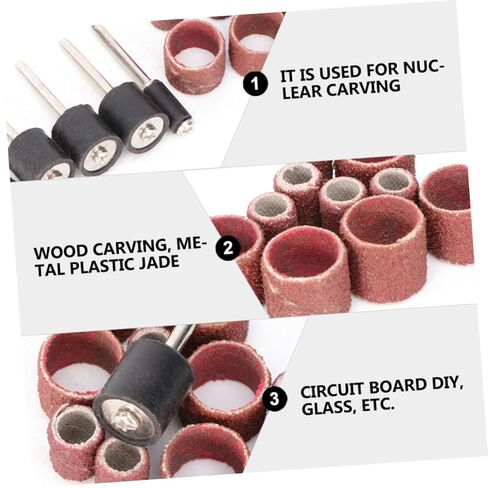Gatuida 20pcs DIY Grinding Tool Set Sandpaper Ring Sanding Heads Sanding Bands for Nail Drills Sandpaper Rings Rotary Tool Accessories for Wood and Metal Polishing in Saudi Arabia