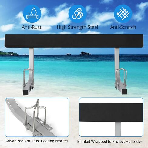 GarveeLife 2PCS Rustproof Steel Trailer Guide ons, 60 in Trailer Guides with Carpet-Padded Boards, for Ski Boat, Fishing Boat, Sailboat Trailer, Mounting Parts Included in Saudi Arabia
