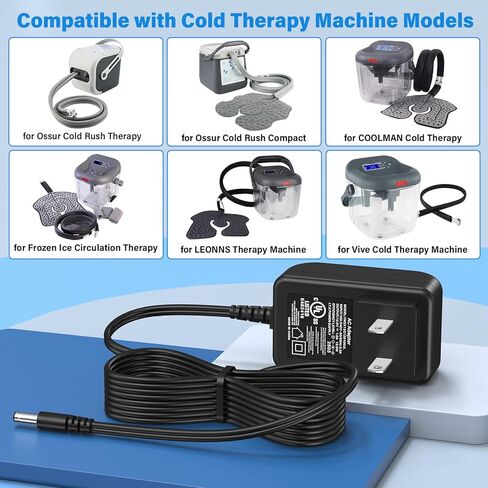 12V Cold Therapy Systems Charger Power Cord for Ossur Cold Rush Compact Machine AC DC Adapter for COOLMAN for LEONNS for OasisSpace for NEHOO for Vive Circulating Machines Power Supply in Saudi Arabia