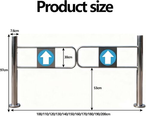 Self-Closing Safety Swing Gate - Heavy-Duty Spring-Loaded Barrier for Supermarkets, Libraries, Parks & Retail - Easy Installation & Durable Public Space Safety Solution in Saudi Arabia
