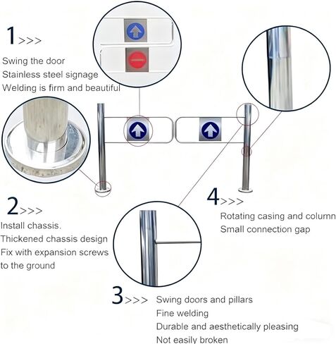 Self-Closing Safety Swing Gate - Durable Spring-Loaded Barrier for Retail, Supermarkets, Libraries & Parks - Easy Installation, Secure Access for High Traffic Areas in Saudi Arabia