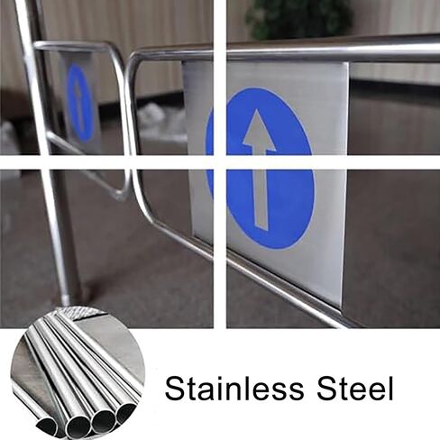 Automatic Closing Stainless Steel Safety Gate - Supermarket Swing Gate with Guardrail, 100cm/39.3in for Secure Import Export Solutions in Saudi Arabia