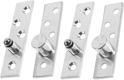 BESTYASH 2 Pairs of Stainless Metal Full Rotation Pivot Door Hinges Medium Offset Concealed Wood Door Hinges Pack Brushed Silver Finish Industrial Hardware for Folding in Kuwait